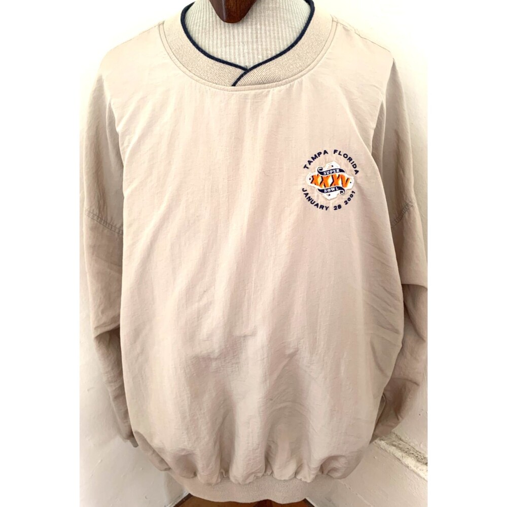 Vintage Antigua V-Neck Golf Windbreaker SZ XXL Super Bowl XXXV Tampa   Go Ravens